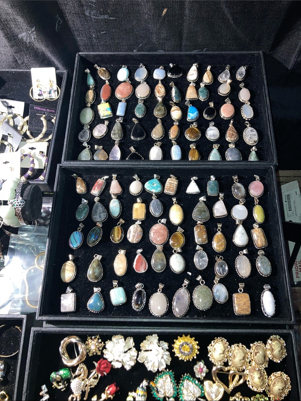 Assorted Gemstone Pendant stamped 925 (pick one)